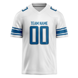 Custom White & Blue Colors Design Sports Football Jersey FT01DL020220