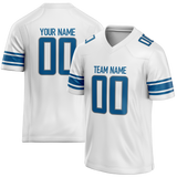 Custom White & Blue Colors Design Sports Football Jersey FT01DL020220