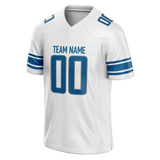 Custom White & Blue Colors Design Sports Football Jersey FT01DL020220