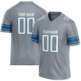 Custom Silver & Blue Colors Design Sports Football Jersey