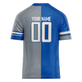 Custom Blue & Silver Colors Design Sports Football Jersey FT01DL042004