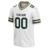 Custom White & Kelly Green Colors Design Sports Football Jersey FT01GBP020215