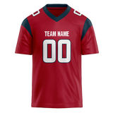 Custom Maroon & Navy Blue Colors Design Sports Football Jersey FT01HT010818