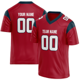 Custom Maroon & Navy Blue Colors Design Sports Football Jersey FT01HT010818