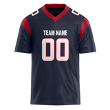 Custom Navy Blue & Maroon Colors Design Sports Football Jersey FT01HT021808