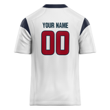 Custom White & Navy Blue Colors Design Sports Football Jersey FT01HT030218