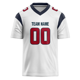 Custom White & Navy Blue Colors Design Sports Football Jersey FT01HT030218