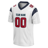 Custom White & Navy Blue Colors Design Sports Football Jersey FT01HT030218