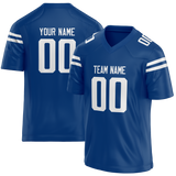 Custom Royal Blue & White Colors Design Sports Football Jersey FT01IC011902