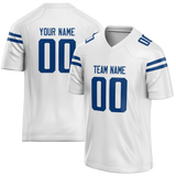 Custom White & Royal Blue Colors Design Sports Football Jersey