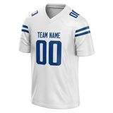 Custom White & Royal Blue Colors Design Sports Football Jersey FT01IC020219