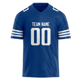 Custom Royal Blue & White Colors Design Sports Football Jersey FT01IC031902