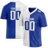 Custom Royal Blue & White Colors Design Sports Football Jersey FT01IC041902