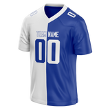 Custom Royal Blue & White Colors Design Sports Football Jersey FT01IC041902