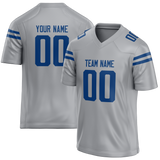 Custom Silver & Royal Blue Colors Design Sports Football Jersey FT01IC050419