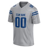 Custom Silver & Royal Blue Colors Design Sports Football Jersey FT01IC050419