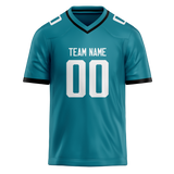 Custom Dark Aqua & White Colors Design Sports Football Jersey FT01JJ011602