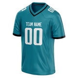 Custom Dark Aqua & White Colors Design Sports Football Jersey FT01JJ011602