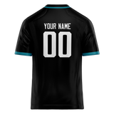 Custom Black & Dark Aqua Colors Design Sports Football Jersey FT01JJ020116