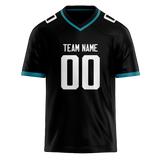 Custom Black & Dark Aqua Colors Design Sports Football Jersey FT01JJ020116