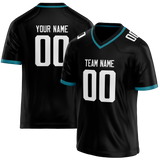 Custom Black & Dark Aqua Colors Design Sports Football Jersey