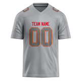 Custom Silver & Gray Colors Design Sports Football Jersey FT01KCC050403