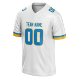 Custom White & Blue Colors Design Sports Football Jersey FT01LAC020220