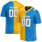 Custom Yellow & Blue Colors Design Sports Football Jersey