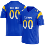 Custom Blue & Yellow Colors Design Sports Football Jersey FT01LAR012012