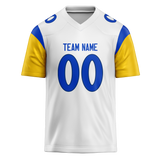 Custom White & Yellow Colors Design Sports Football Jersey FT01LAR020212