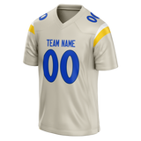 Custom Cream & Blue Colors Design Sports Football Jersey FT01LAR030520