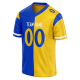 Custom Blue & Yellow Colors Design Sports Football Jersey FT01LAR042012