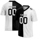 Custom Black & White Colors Design Sports Football Jersey