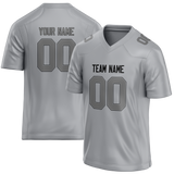 Custom Silver & Gray Colors Design Sports Football Jersey FT01LVR050403