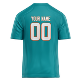 Custom Teal & White Colors Design Sports Football Jersey FT01MD011702