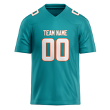 Custom Teal & White Colors Design Sports Football Jersey FT01MD011702