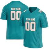 Custom Teal & White Colors Design Sports Football Jersey FT01MD011702