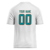 Custom White & Teal Colors Design Sports Football Jersey FT01MD020217