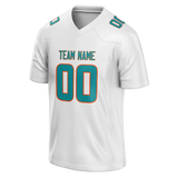 Custom White & Teal Colors Design Sports Football Jersey FT01MD020217