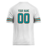 Custom White & Teal Colors Design Sports Football Jersey FT01MD030217