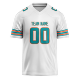 Custom White & Teal Colors Design Sports Football Jersey FT01MD030217