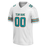 Custom White & Teal Colors Design Sports Football Jersey FT01MD030217