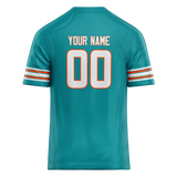 Custom Teal & White Colors Design Sports Football Jersey FT01MD041702