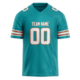 Custom Teal & White Colors Design Sports Football Jersey FT01MD041702