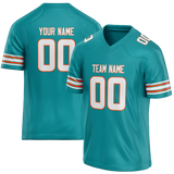 Custom Teal & White Colors Design Sports Football Jersey FT01MD041702