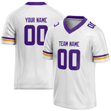 Custom White & Purple Colors Design Sports Football Jersey