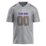 Custom Silver & Gray Colors Design Sports Football Jersey FT01MV050403