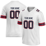 Custom White & Navy Blue Colors Design Sports Football Jersey