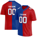 Custom Red & Royal Blue Colors Design Sports Football Jersey