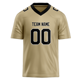 Custom Cream & Black Colors Design Sports Football Jersey FT01NOS040501